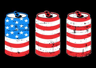 Beer cans with US american