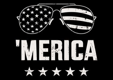 Funny merica with sunglass