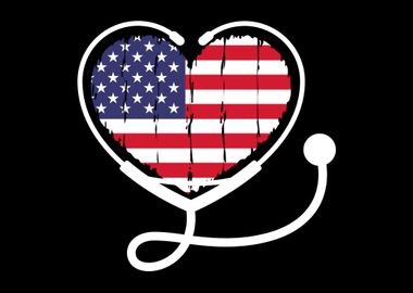 Nurse American Flag USA