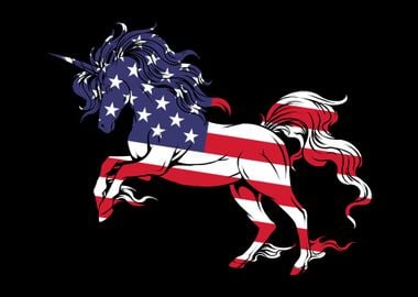 American Flag Unicorn USA