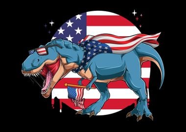 Trex 4th July Dinosaur