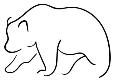 Bear Line Art Minimal