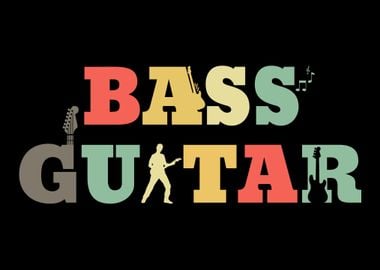 Retro Bass Guitar Player