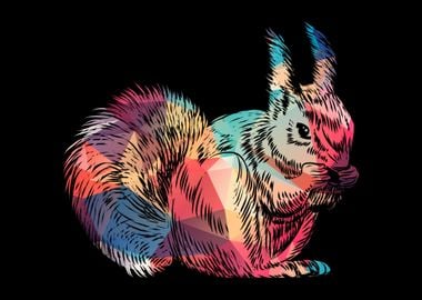 Colorful Squirrel Art