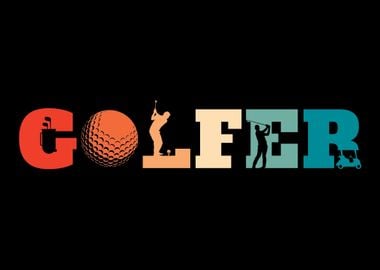 Retro Golf Golfer Vintage