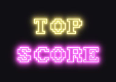 Neon text 8 bit top score