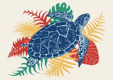 Tropical sea turtle Poster