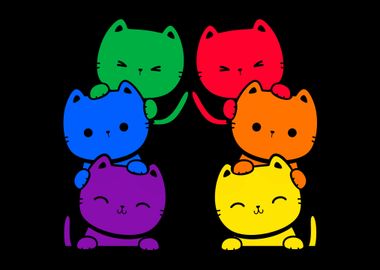 Colorful Cats Rainbow LGBT