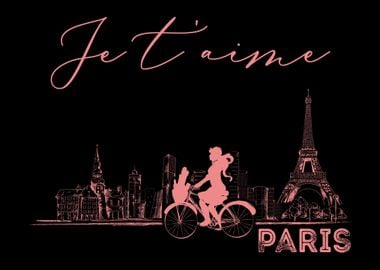 Paris Theme Biking Girl