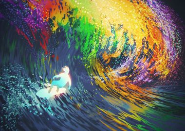 colorful surfing