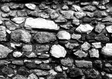 Black White Stone Wall 1