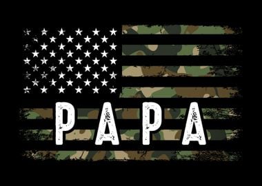 Papa American Flag Soldier