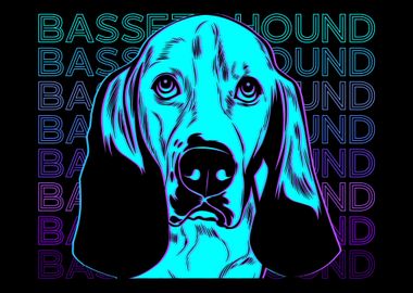 Bassett Hound Retro