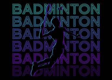 Badminton Player Retro