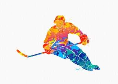 Abstract hockey player