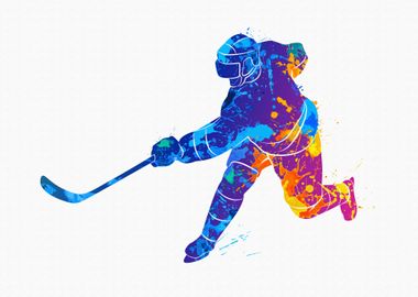 Abstract hockey player