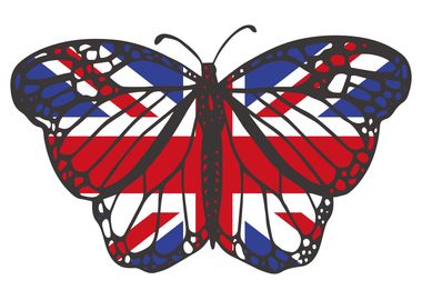 UK flag butterfly Poster