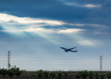 Take off in slanting light