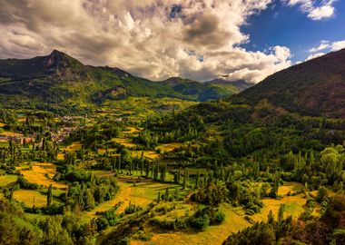 sunset mountains landscape