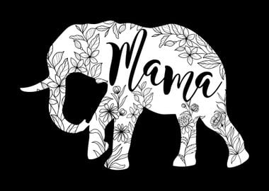 Flower Elephant Mama Cute