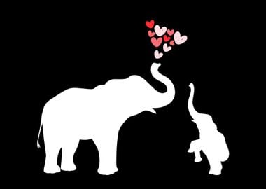 Cute Elephant Mama Heart