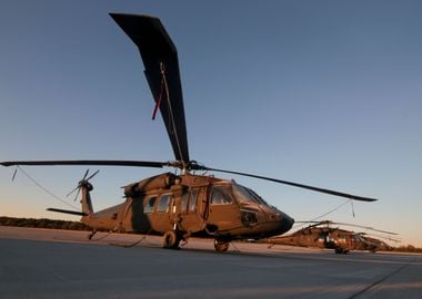 Helicopters on the runway