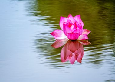 Lotus mirrored on water