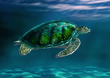 Sea Turtle underwater 