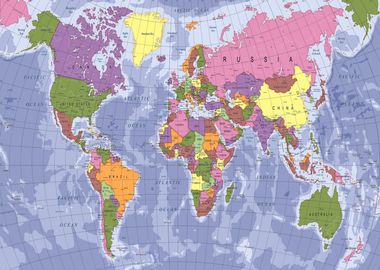 Colorful world map