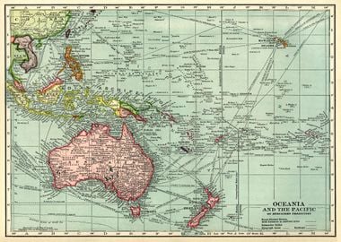 Oceania Vintage Map