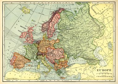 Vintage Map of Europe