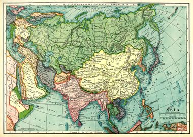 Vintage Map of Asia