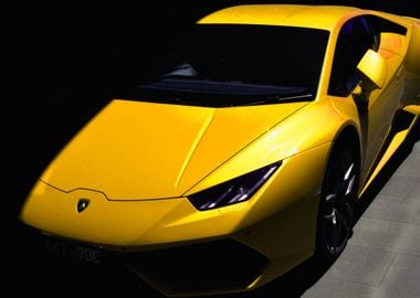 Yellow Lamborghini Car