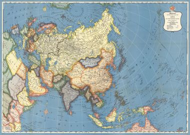 Vintage Map Of Asia 