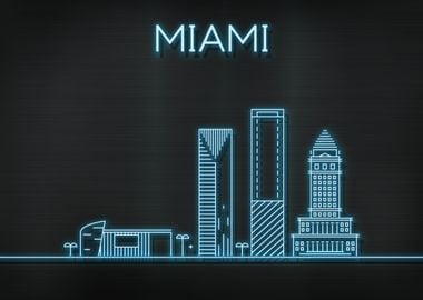 Miami City Skyline