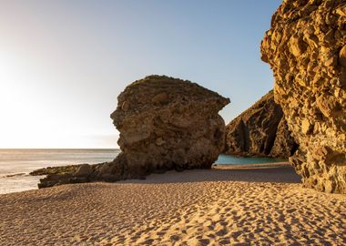 Calm beach sunrise sunset