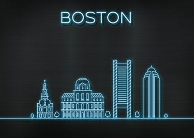 Boston City Skyline