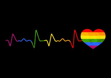 Colorful LGBTQ Flag Heart