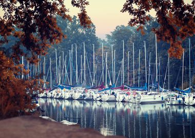 Autumn Marina, lake,Poland