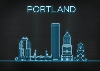 Portland City Skyline