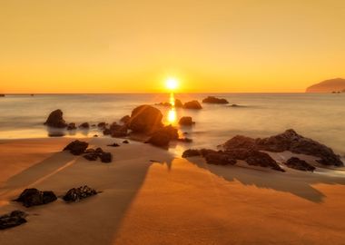 Sunset beach landscape