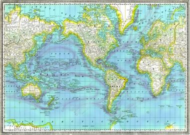 Vintage world map