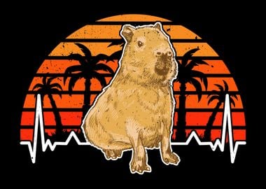 Capybara Heartbeat Retro