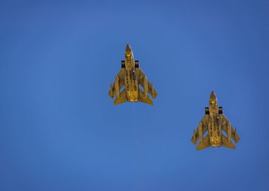 Fighter planes in the sky