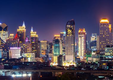 Cityscape at night Bangkok