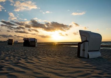 Beach chairs on the Sea