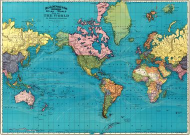 Vintage world map