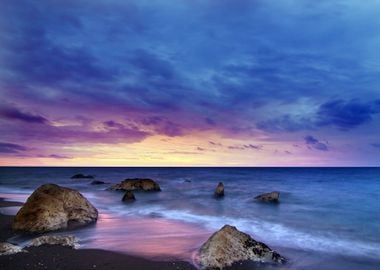 Stony Sea Beach by Sunset