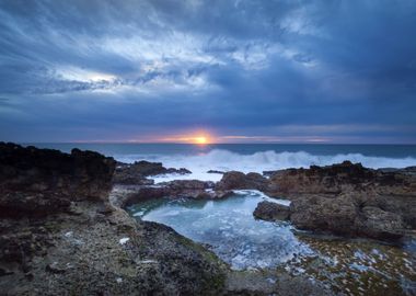 Stony Sea Beach by Sunset