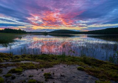 Sunset at Lake Nature